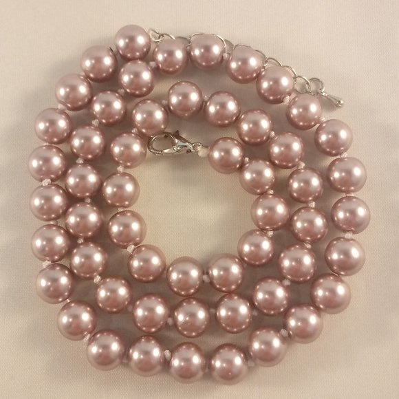 South Sea Shell Pearl Necklace Pink Champagne AAA+ Quality 8mm 18" Party Gift - Picture 1 of 3